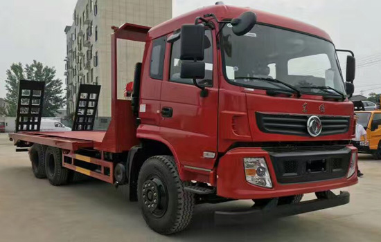 【國五】東風后八輪挖機平板車